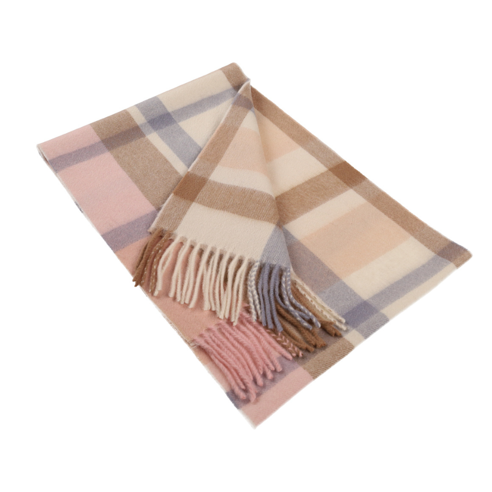 Karierter Schal aus 100 % Wolle in Beige – London (1)